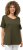Ulla Popken Double Layer Rounded V-Neck Slim Fit Tee Forest Green - T-shirts - T-shirts til kvinder
