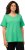 Ulla Popken Double Layer Rounded V-Neck Slim Fit Tee Spring Green - Ulla Popken - 