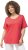 Ulla Popken Double Layer Rounded V-Neck Slim Fit Tee Dark Coral - T-shirts - 