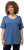 Ulla Popken Double Layer Rounded V-Neck Slim Fit Tee Denim Blue - T-shirts - T-shirts til kvinder