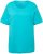 Ulla Popken Double Layer Rounded V-Neck Slim Fit Tee Deep Aqua - T-shirts - T-shirts til kvinder