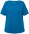 Ulla Popken Double Layer Rounded V-Neck Slim Fit Tee Medium Blue - T-shirts - T-shirts til kvinder