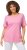 Ulla Popken Double Layer Rounded V-Neck Slim Fit Tee Light Pink - T-shirts - T-shirts til kvinder