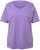 Ulla Popken Double Layer Rounded V-Neck Slim Fit Tee Pale Lilac - T-shirts - 