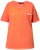 Ulla Popken Cold Dye Ruffle Edge Pocket Tee Coral Pink - T-shirts - T-shirts til kvinder