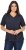 Ulla Popken Lace Trim Short Sleeve Tee Navy Blue - T-shirts - T-shirts til kvinder