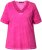 Ulla Popken Lace Trim Short Sleeve Tee Bold Pink - T-shirts - 