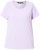 Ulla Popken Ribbed Lettuce Hem Short Sleeve Tee Lavender - T-shirts - T-shirts til kvinder