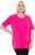 Ulla Popken Essential Round Neck Stretch Tee Magenta Pink - T-shirts - T-shirts til kvinder