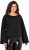 Ulla Popken Rolled Edge Long Sleeve Sweatshirt Black - Hættetrøjer og sweatshirts - 