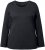 Ulla Popken Basic Round Neck Long Sleeve Slim Fit Cotton Tee Black - T-shirts - T-shirts til kvinder