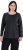 Ulla Popken Basic Round Neck Long Sleeve Slim Fit Cotton Tee Black - T-shirts - T-shirts til kvinder
