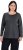 Ulla Popken Basic Round Neck Long Sleeve Slim Fit Cotton Tee Charcoal - T-shirts - T-shirts til kvinder
