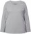 Ulla Popken Basic Round Neck Long Sleeve Slim Fit Cotton Tee Light Grey Melange - T-shirts - T-shirts til kvinder