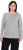 Ulla Popken Basic Round Neck Long Sleeve Slim Fit Cotton Tee Light Grey Melange - T-shirts - T-shirts til kvinder