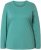 Ulla Popken Basic Round Neck Long Sleeve Slim Fit Cotton Tee Green - T-shirts - 