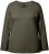 Ulla Popken Basic Round Neck Long Sleeve Slim Fit Cotton Tee Olive - T-shirts - T-shirts til kvinder