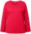 Ulla Popken Basic Round Neck Long Sleeve Slim Fit Cotton Tee Red - T-shirts - T-shirts til kvinder