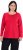 Ulla Popken Basic Round Neck Long Sleeve Slim Fit Cotton Tee Red - T-shirts - T-shirts til kvinder