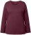 Ulla Popken Basic Round Neck Long Sleeve Slim Fit Cotton Tee Dark Berry - T-shirts - T-shirts til kvinder