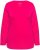 Ulla Popken Basic Round Neck Long Sleeve Slim Fit Cotton Tee Red Pink - T-shirts - T-shirts til kvinder