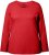 Ulla Popken Basic Round Neck Long Sleeve Slim Fit Cotton Tee Salsa Red - T-shirts - T-shirts til kvinder