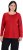 Ulla Popken Basic Round Neck Long Sleeve Slim Fit Cotton Tee Salsa Red - T-shirts - T-shirts til kvinder