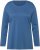 Ulla Popken Basic Round Neck Long Sleeve Slim Fit Cotton Tee Blue Denim - T-shirts - T-shirts til kvinder