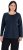 Ulla Popken Basic Round Neck Long Sleeve Slim Fit Cotton Tee Navy Blue - T-shirts - 