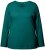 Ulla Popken Basic Round Neck Long Sleeve Slim Fit Cotton Tee Teal Green - T-shirts - T-shirts til kvinder