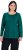 Ulla Popken Basic Round Neck Long Sleeve Slim Fit Cotton Tee Teal Green - T-shirts - T-shirts til kvinder