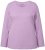 Ulla Popken Basic Round Neck Long Sleeve Slim Fit Cotton Tee Lavender - T-shirts - T-shirts til kvinder