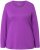 Ulla Popken Basic Round Neck Long Sleeve Slim Fit Cotton Tee Purple - T-shirts - T-shirts til kvinder