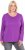 Ulla Popken Basic Round Neck Long Sleeve Slim Fit Cotton Tee Purple - T-shirts - T-shirts til kvinder