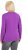 Ulla Popken Basic Round Neck Long Sleeve Slim Fit Cotton Tee Purple - T-shirts - T-shirts til kvinder