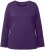 Ulla Popken Basic Round Neck Long Sleeve Slim Fit Cotton Tee Deep Violet - T-shirts - T-shirts til kvinder