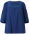 Ulla Popken Embroidered Detail 3/4 Sleeve Tee Dark Blue - Trykte T-shirts til kvinder - 