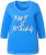 Ulla Popken Make It Amazing 3/4 Sleeve Graphic Tee Pacific Blue - Trykte T-shirts til kvinder - 