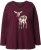 Ulla Popken Fawn Long Sleeve Graphic Tee Plum - Trykte T-shirts til kvinder - 