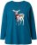 Ulla Popken Fawn Long Sleeve Graphic Tee Teal - Trykte T-shirts til kvinder - 