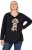 Ulla Popken Sequined Puppy Long Sleeve Graphic Tee Black - Trykte T-shirts til kvinder - Printede T-shirts til Damer