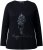 Ulla Popken Holiday Long Sleeve Graphic Tee Black - Trykte T-shirts til kvinder - 