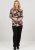 Scandinavian Caramel Flowers Blouse Purple and Brown - Trykte T-shirts til kvinder - 