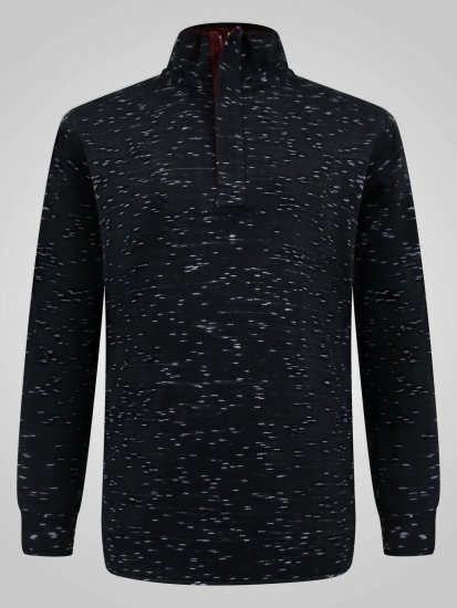 D555 Chandler Reno 1/4 Zip Neck Sweatshirt With Bear Logo Sort - Trøjer og hættetrøjer - Trøjer og Hættetrøjer i store størrelser - 2XL-14XL