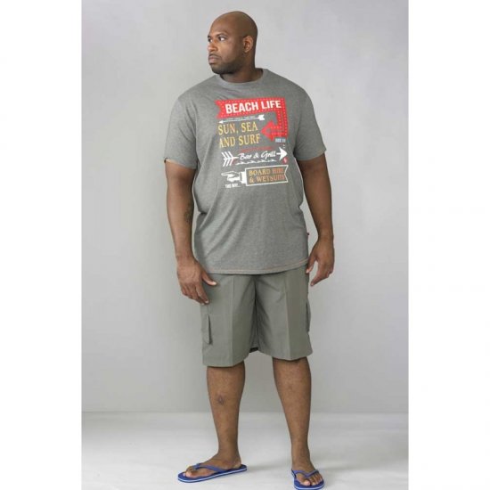 D555 Kennedy T-shirt Khaki Marl - T-shirts - T-shirts i store størrelser - 2XL-14XL