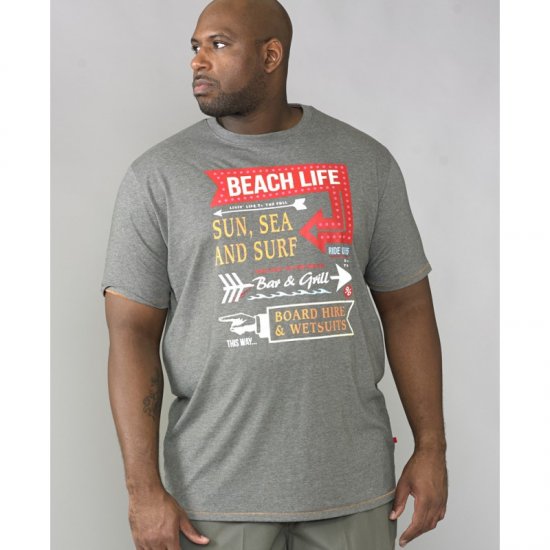 D555 Kennedy T-shirt Khaki Marl - T-shirts - T-shirts i store størrelser - 2XL-14XL