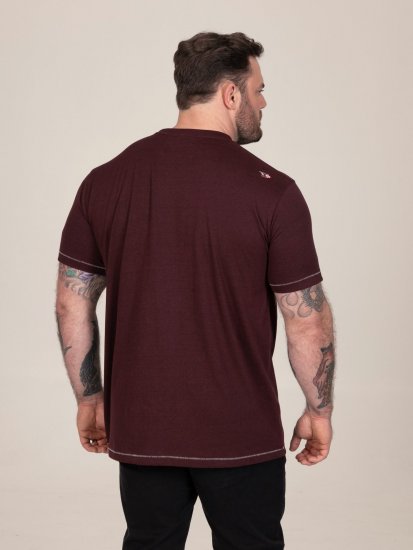 D555 Baldwin Grumpy Old Man Club Print Crew Neck T-shirt Burgundy/ Black Twist - T-shirts - T-shirts i store størrelser - 2XL-14XL