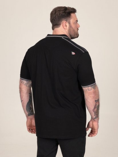 D555 Potts Jersey Polo With Jacquard Collar & Cuffs Sort - Polotrøjer - Polotrøjer 2XL-8XL