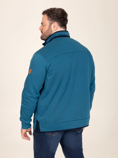 D555 Conway 1 1/4 Zip Neck Fleece Sweatshirt With Bear Logo Teal - Trøjer og hættetrøjer - Trøjer og Hættetrøjer i store størrelser - 2XL-14XL