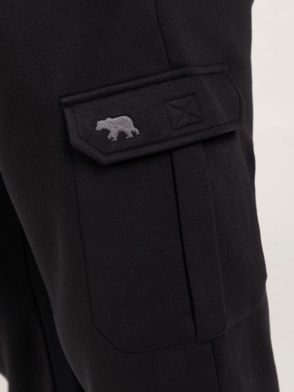 D555 Dexter 1 Cargo Jogger With Bear Embroidery Sort - Joggingbukser og shorts - Sweatpants og Sweatshorts 2XL-12XL